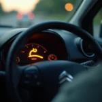 Voyant clé à molette allumé sur le tableau de bord d'une Citroën C3